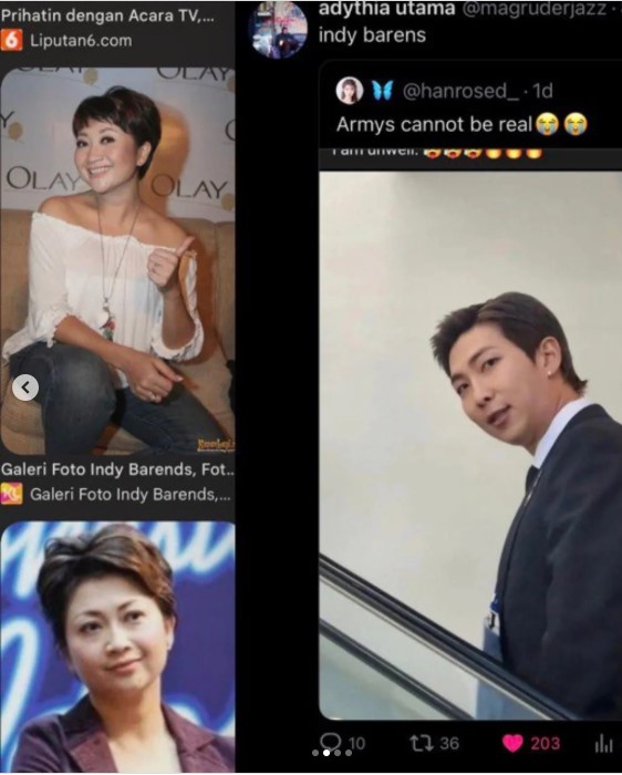 Indy Barends Jadi Bahan Perbincangan dengan RM BTS